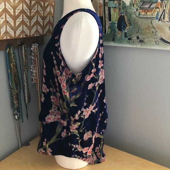 Simply Noelle Floral Velvet Burnout Tank Camisole - Fairy Goth NEW - Picture 5 of 12